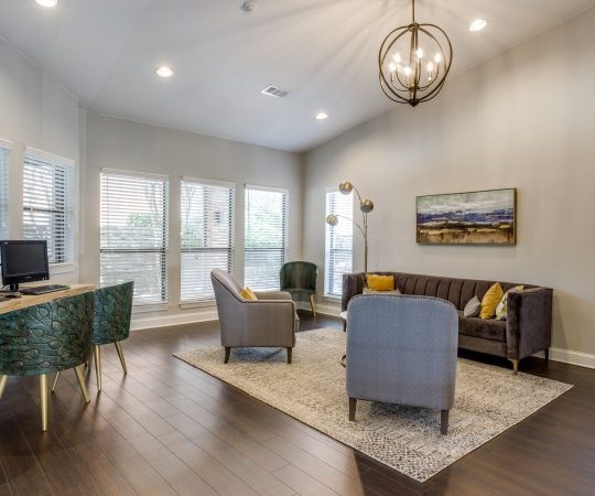 the living room at The Falltree Apartments